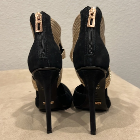 SCHUTZ Bismah Cut Out Suede Pump Black Size 7.5 - Picture 5 of 9